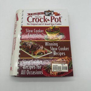 HB Book 3 in 1 Rival Crock Pot Cookbook Recipes Slow Cooker PK